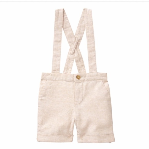 Plaid body suit and linen blend suspended shorts - Picture 7 of 7